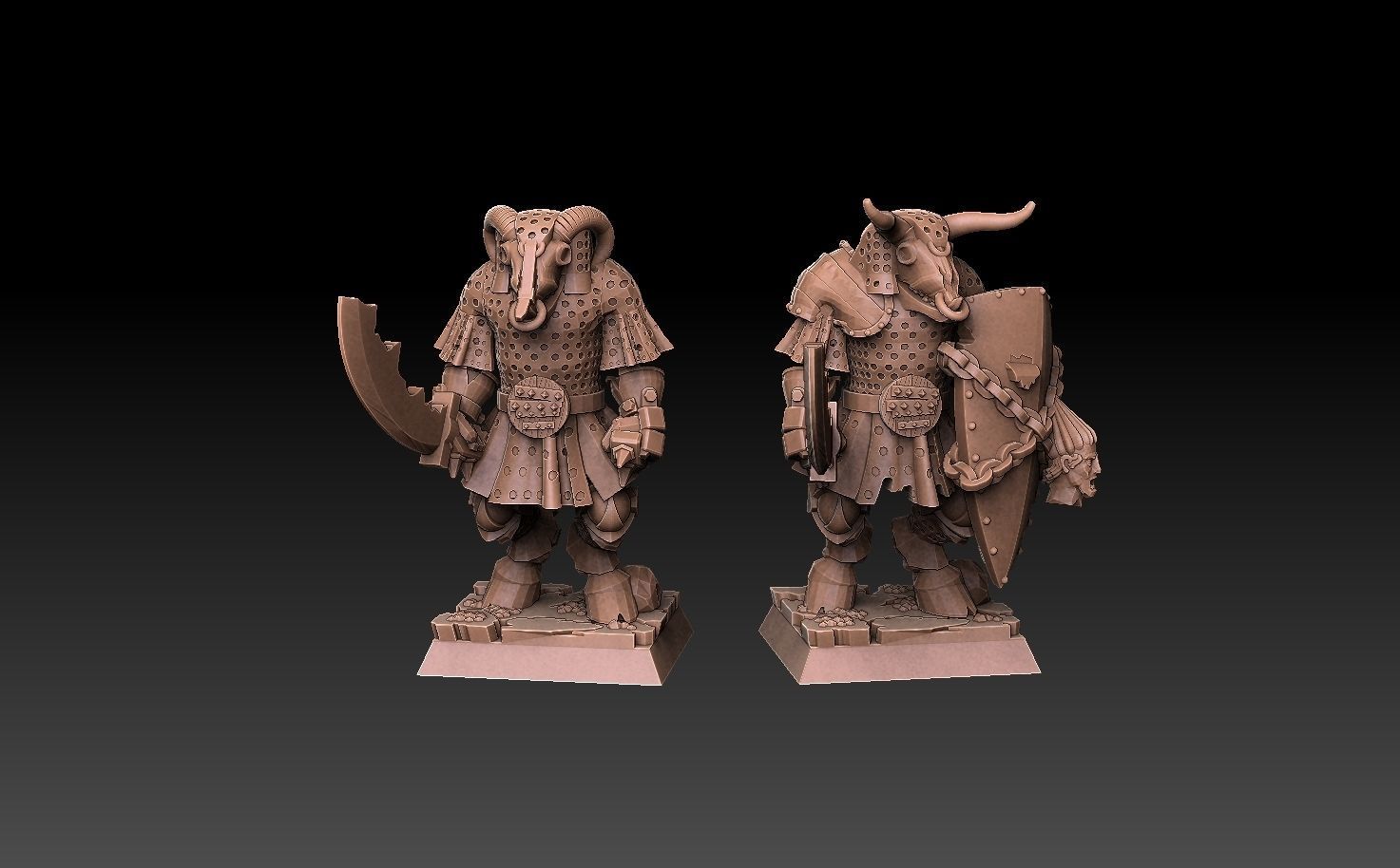 Undead Beastmen Chain Mail Swordsmen 3D print model_8