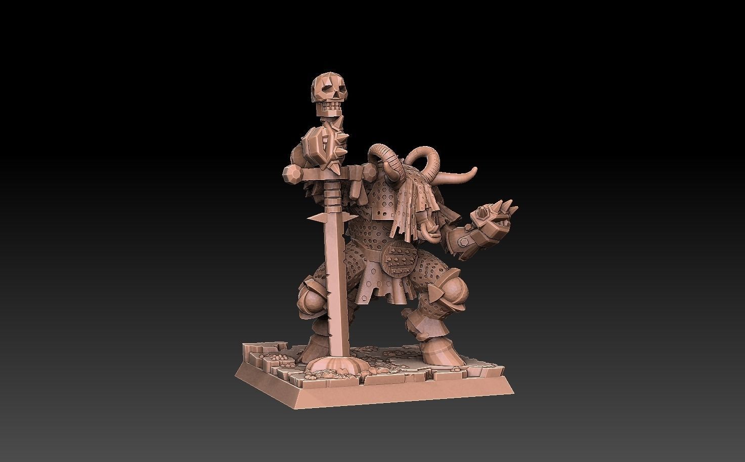 Undead Beastmen Chain Mail Swordsmen 3D print model_5
