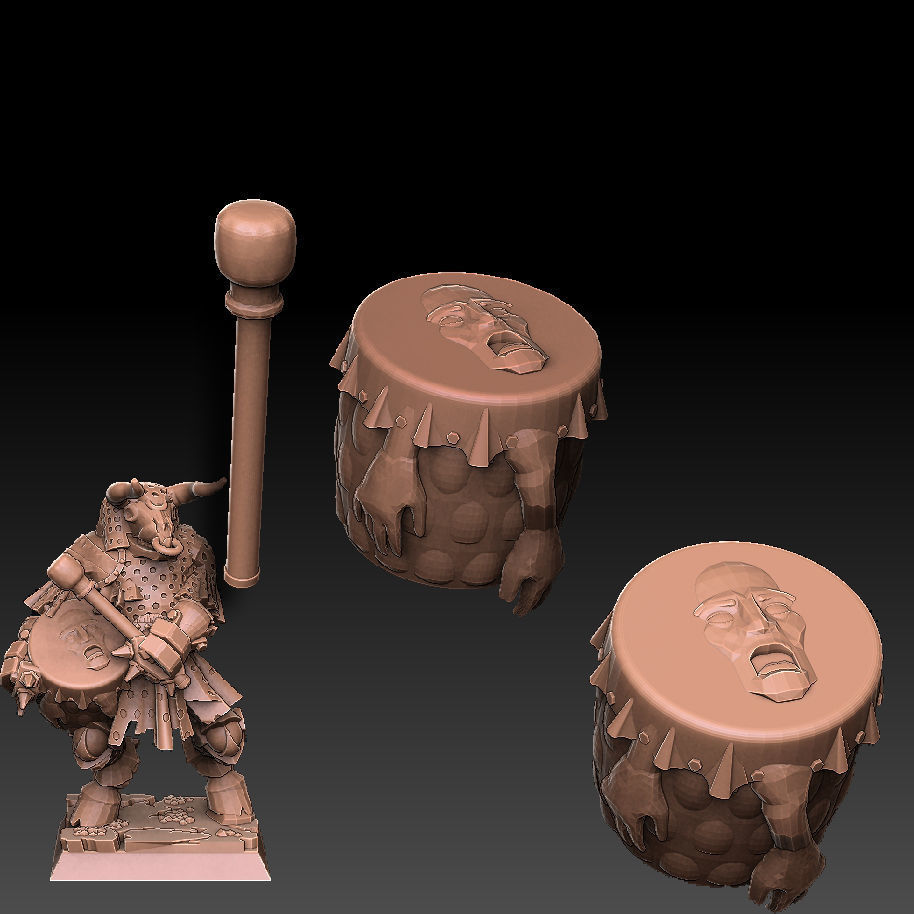 Undead Beastmen Chain Mail Swordsmen 3D print model_6