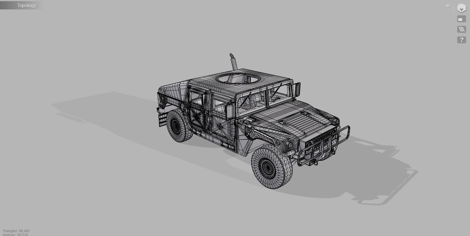 Humvee 3D LowPoly Game Model Low-poly 3D model_14