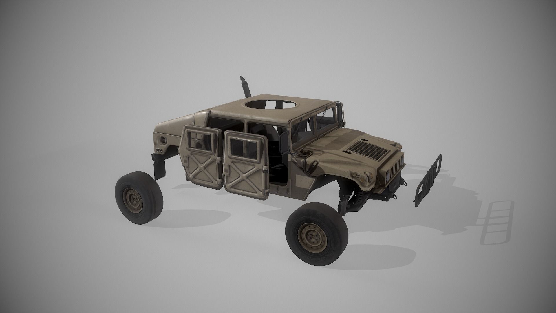 Humvee 3D LowPoly Game Model Low-poly 3D model_13