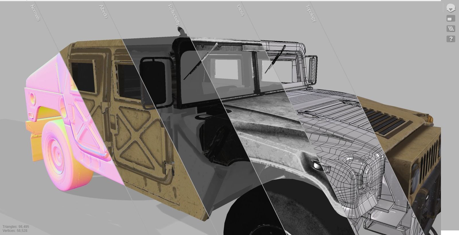 Humvee 3D LowPoly Game Model Low-poly 3D model_15
