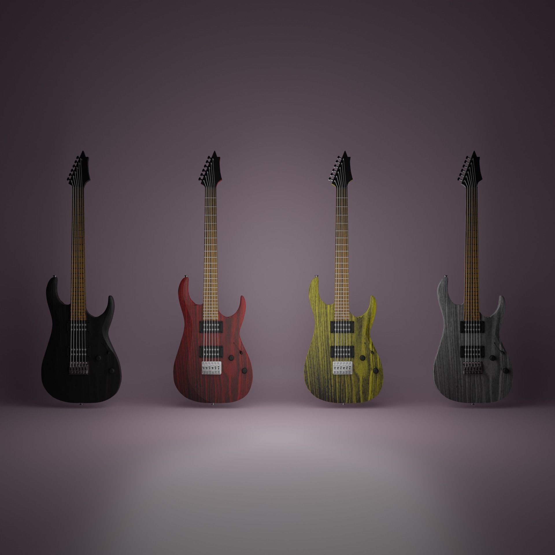 Electric guitar 3D model_1