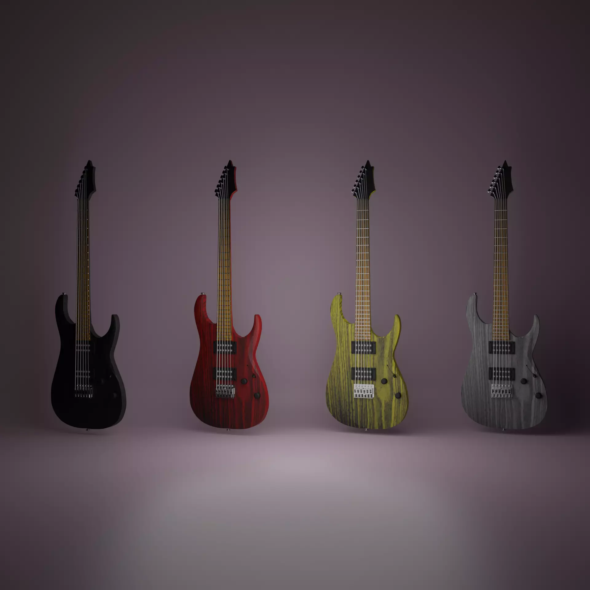 Electric guitar 3D model_0