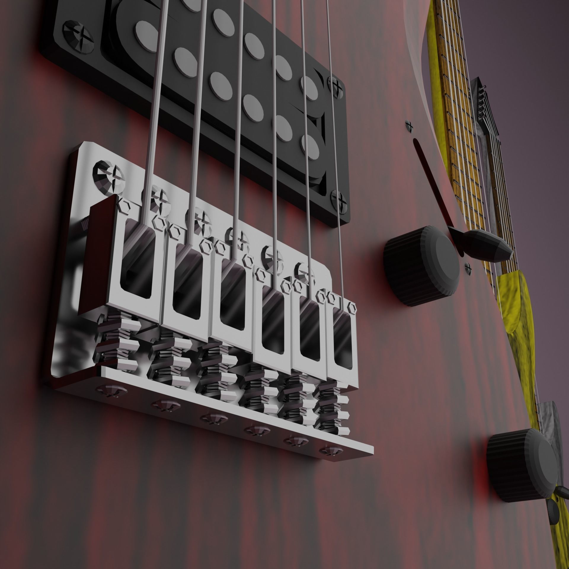 Electric guitar 3D model_3