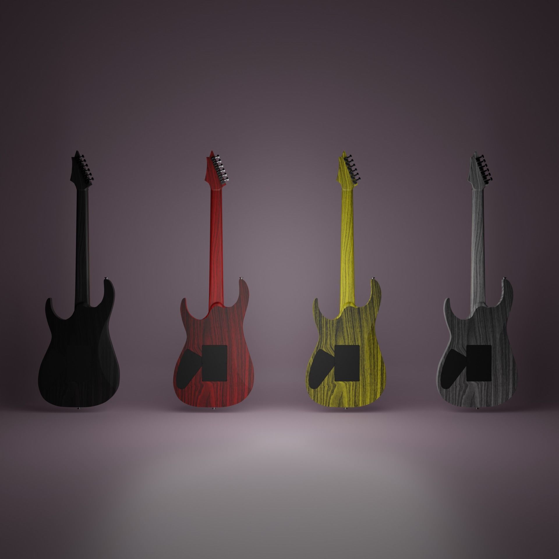 Electric guitar 3D model_2