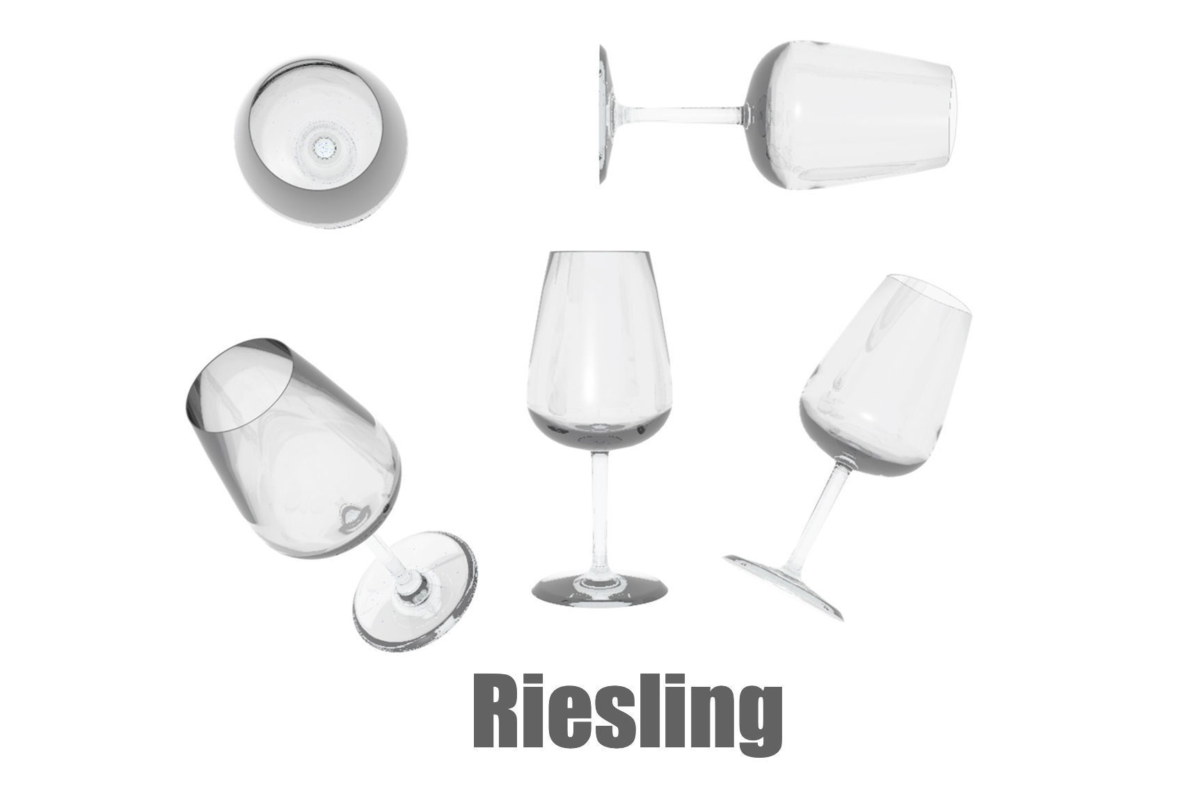 Wine glass Riesling Dry Champagne cocktail barware 3D model_4