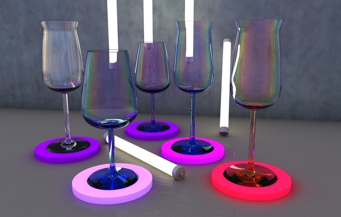 Wine glass Riesling Dry Champagne cocktail barware 3D model_8