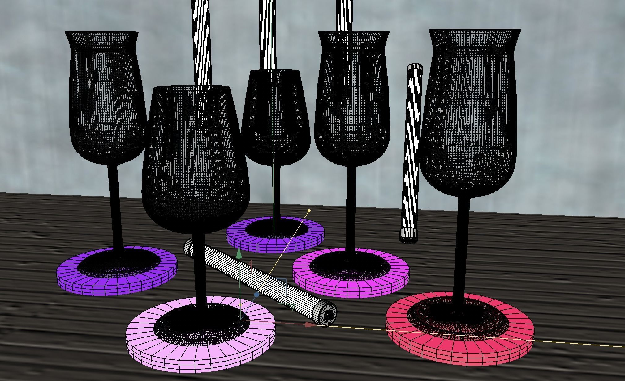 Wine glass Riesling Dry Champagne cocktail barware 3D model_9