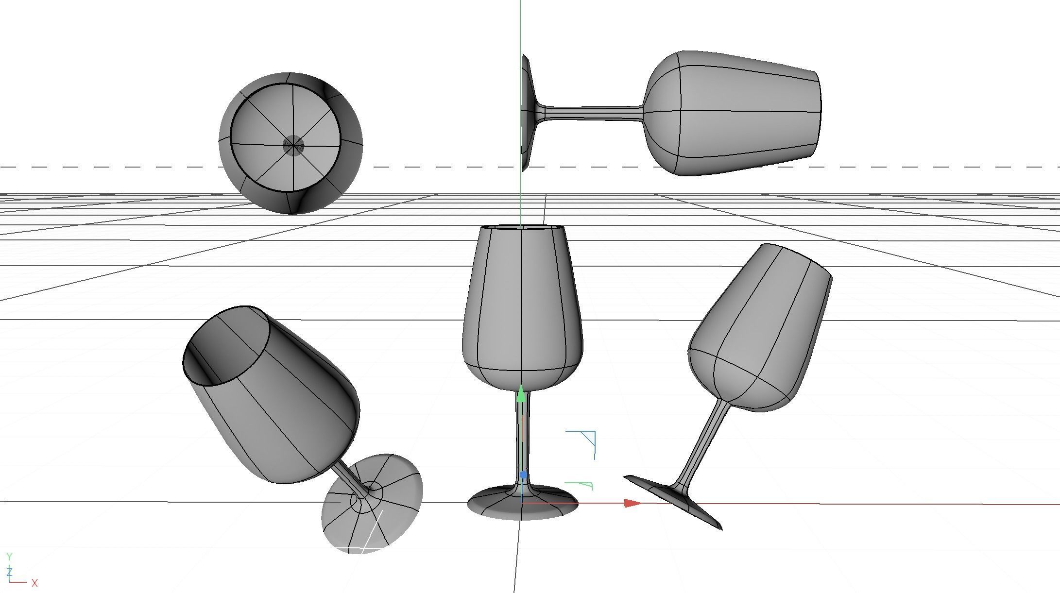 Wine glass Riesling Dry Champagne cocktail barware 3D model_14