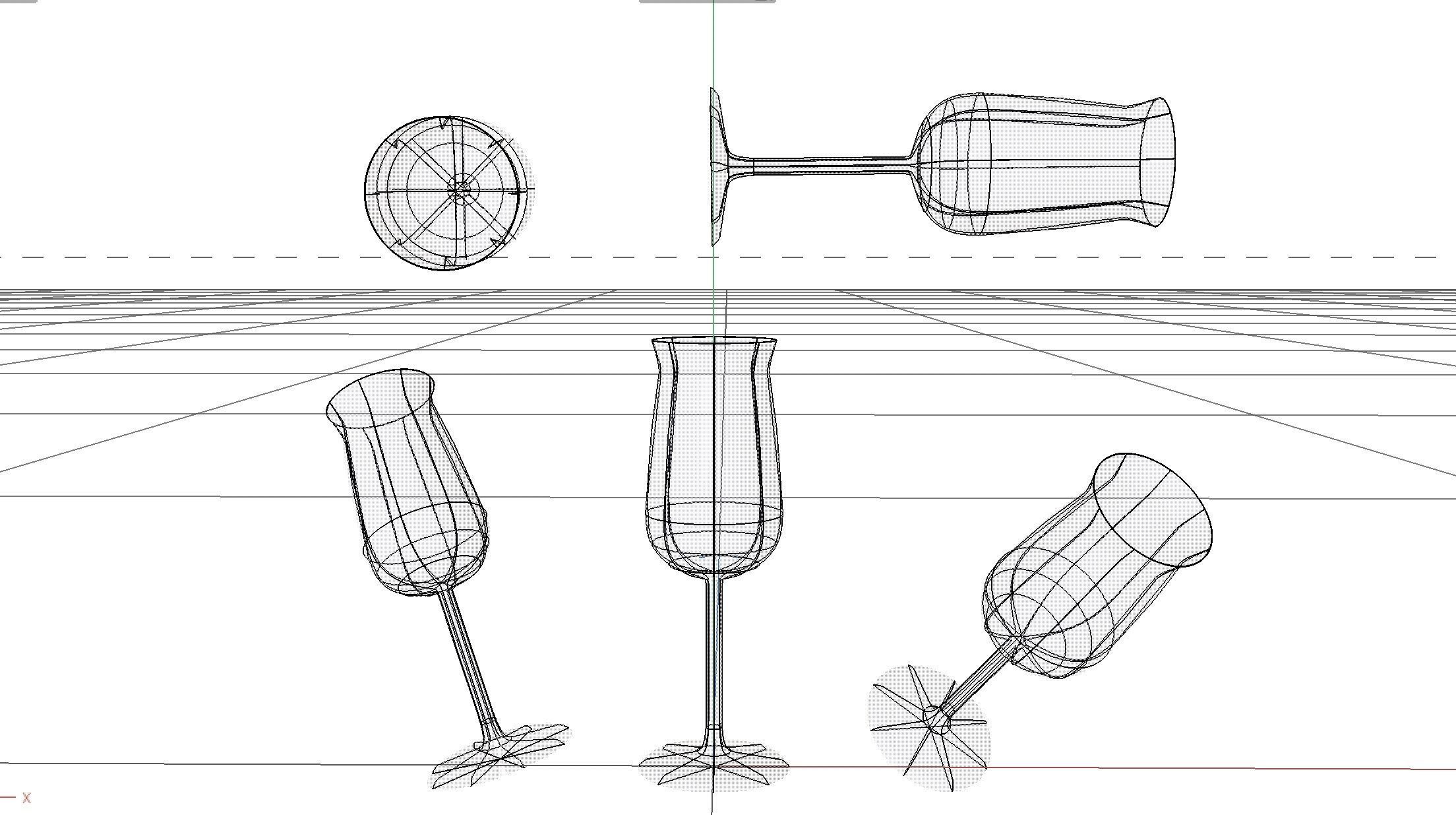 Wine glass Riesling Dry Champagne cocktail barware 3D model_13