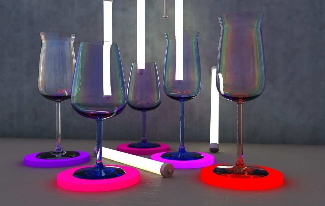 Wine glass Riesling Dry Champagne cocktail barware 3D model_1