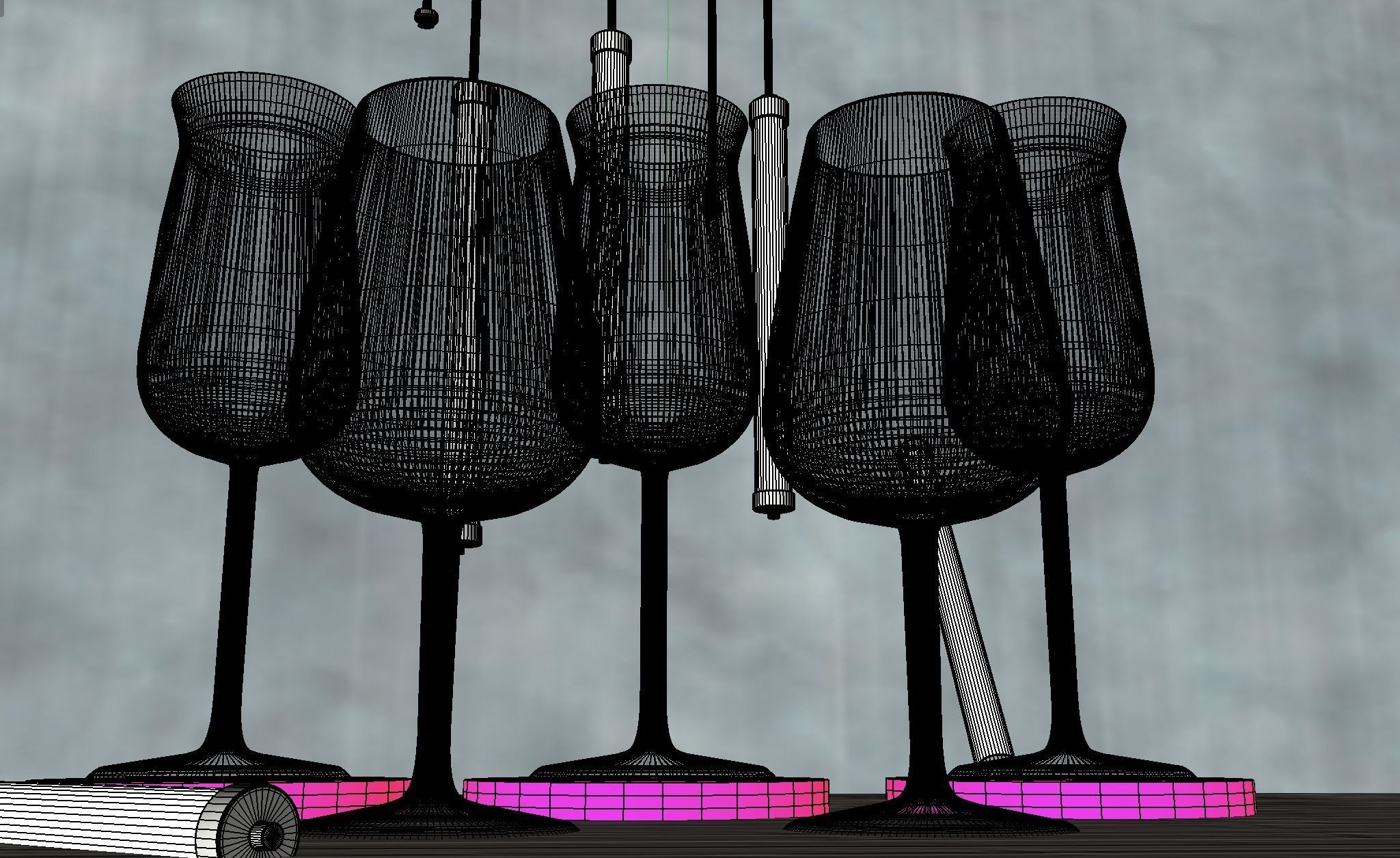 Wine glass Riesling Dry Champagne cocktail barware 3D model_21