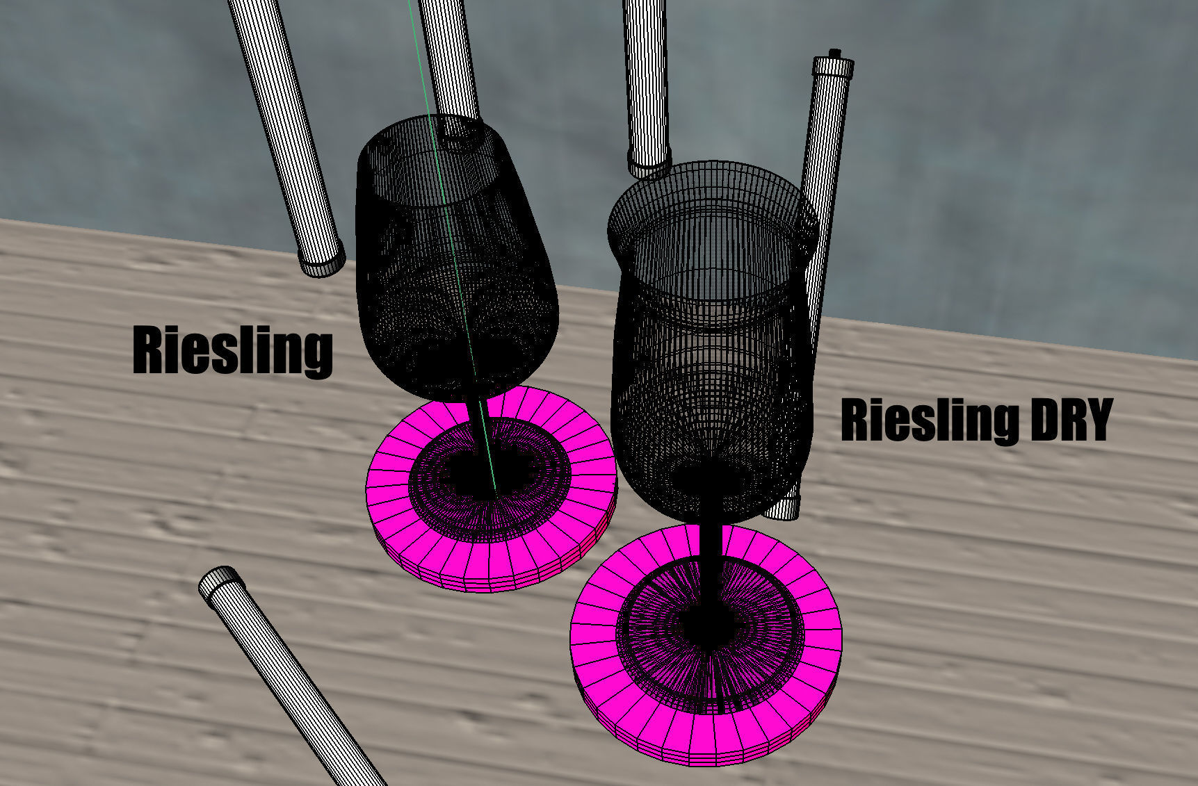 Wine glass Riesling Dry Champagne cocktail barware 3D model_3