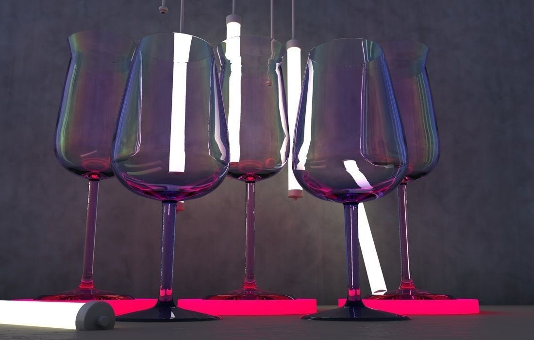 Wine glass Riesling Dry Champagne cocktail barware 3D model_2