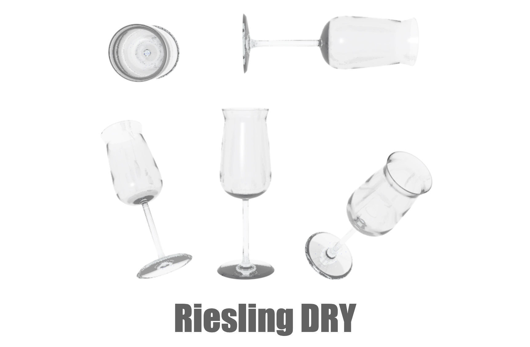 Wine glass Riesling Dry Champagne cocktail barware 3D model_5