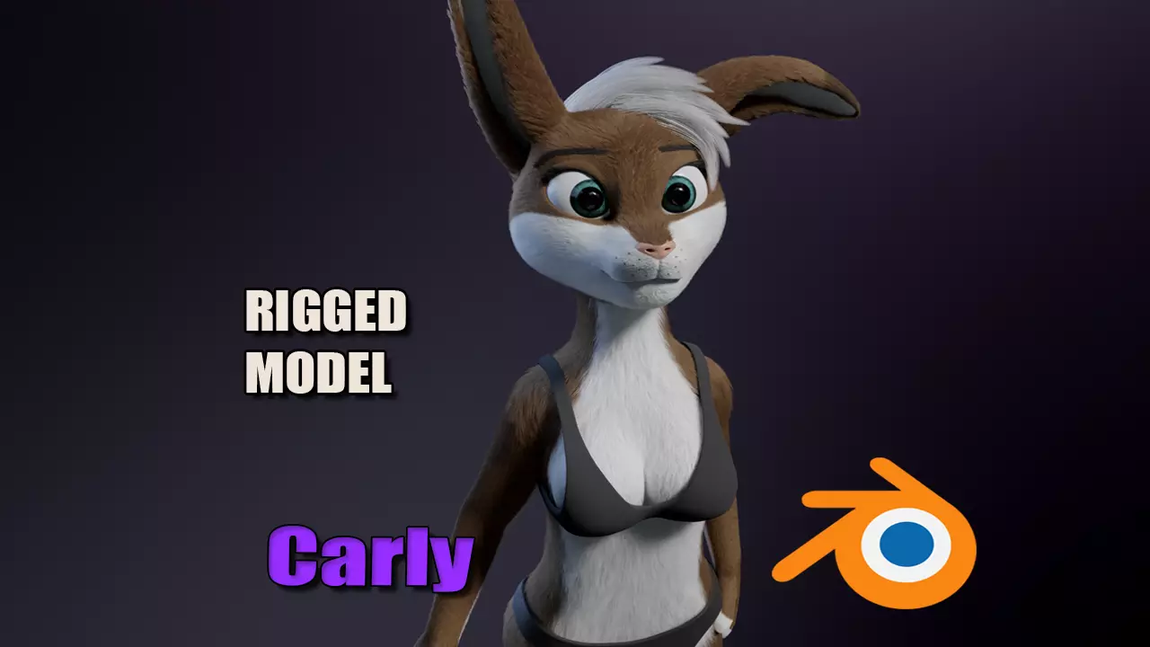 Carly Anthro Rabbit 3D model_0