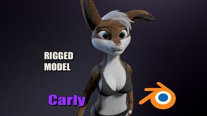 Carly Anthro Rabbit 3D model