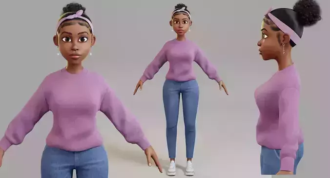 Eve Stylized 3d character NOT RIGGED