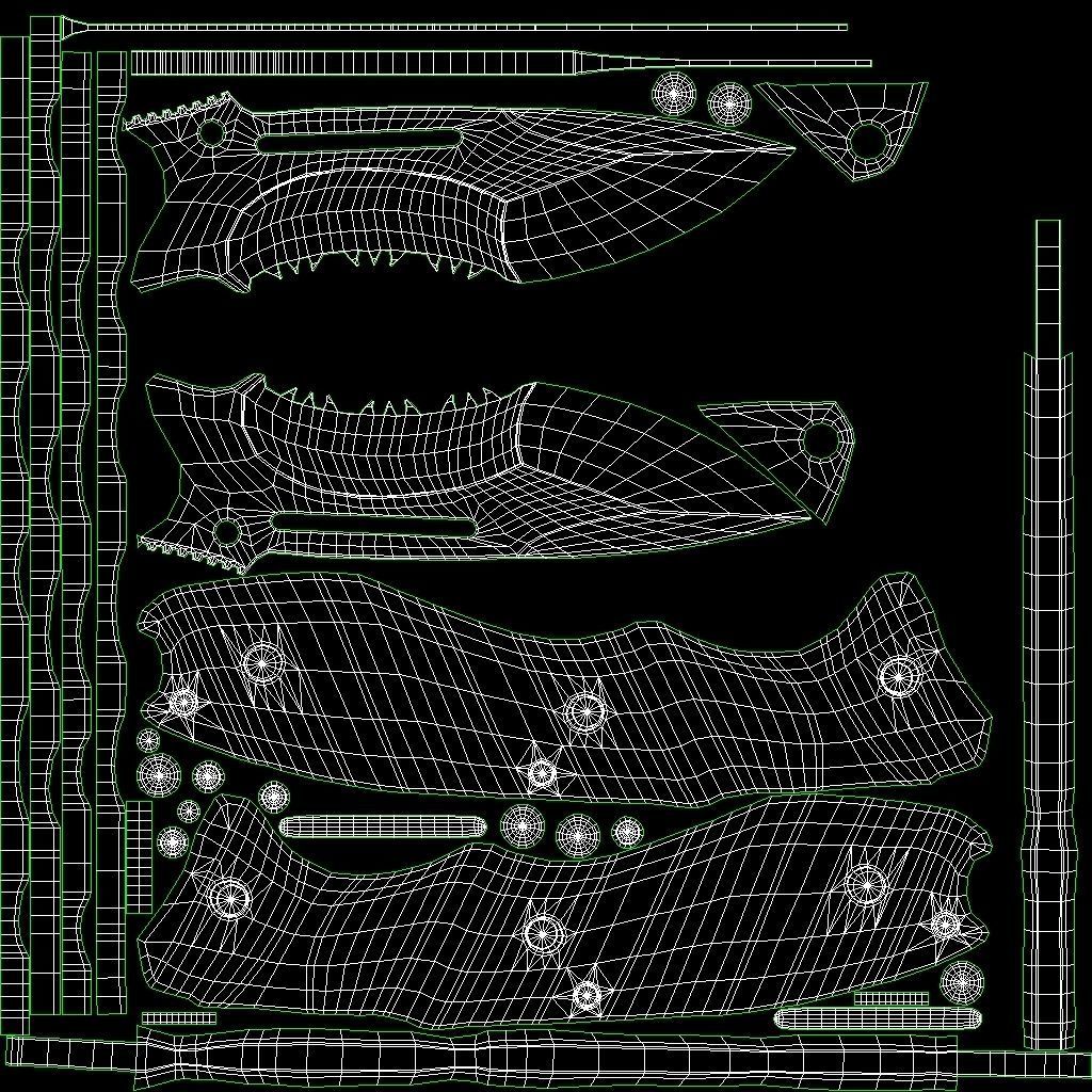 Combat Tactical Knife v2 Low-poly 3D model_13