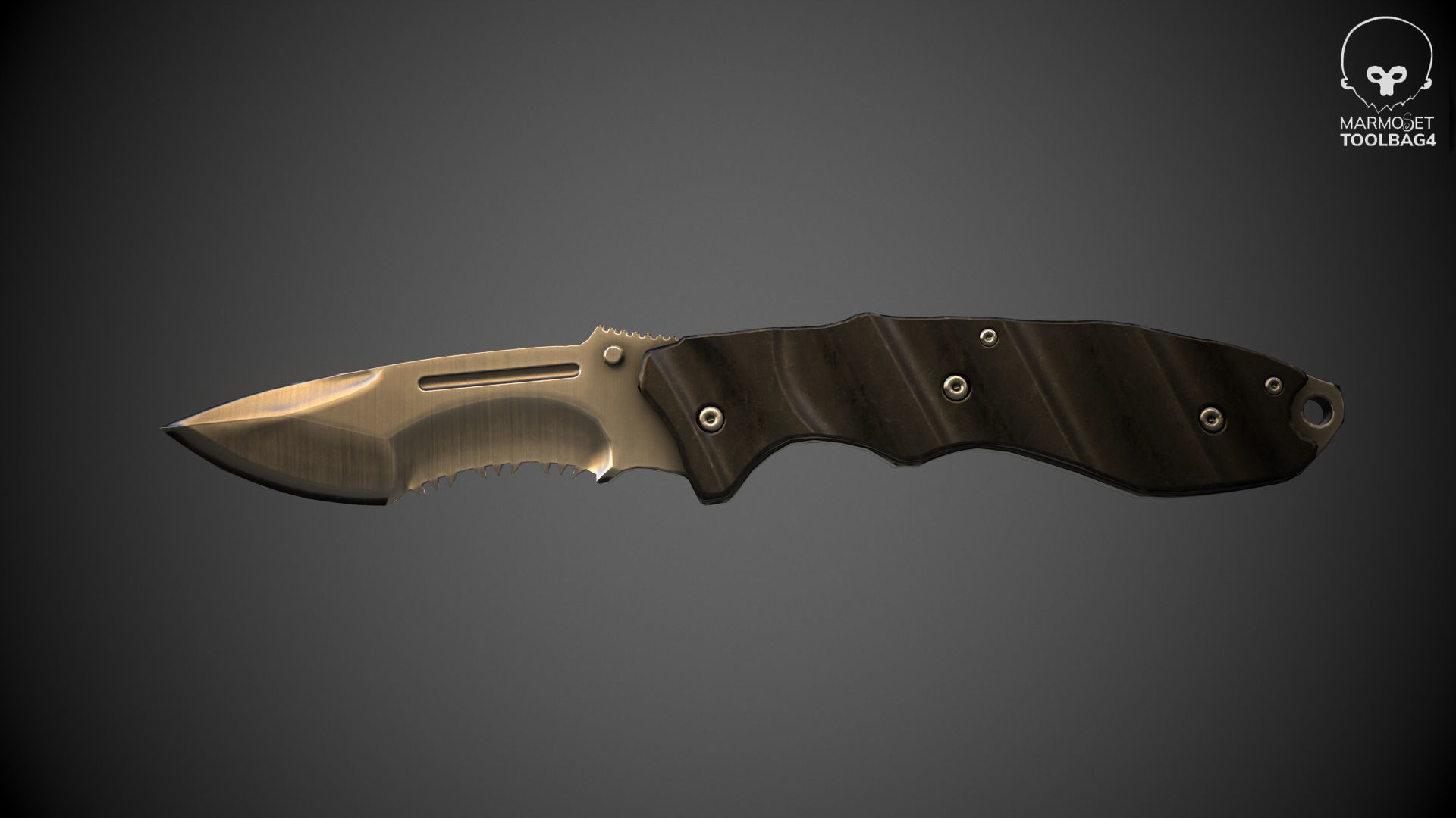 Combat Tactical Knife v2 Low-poly 3D model_11