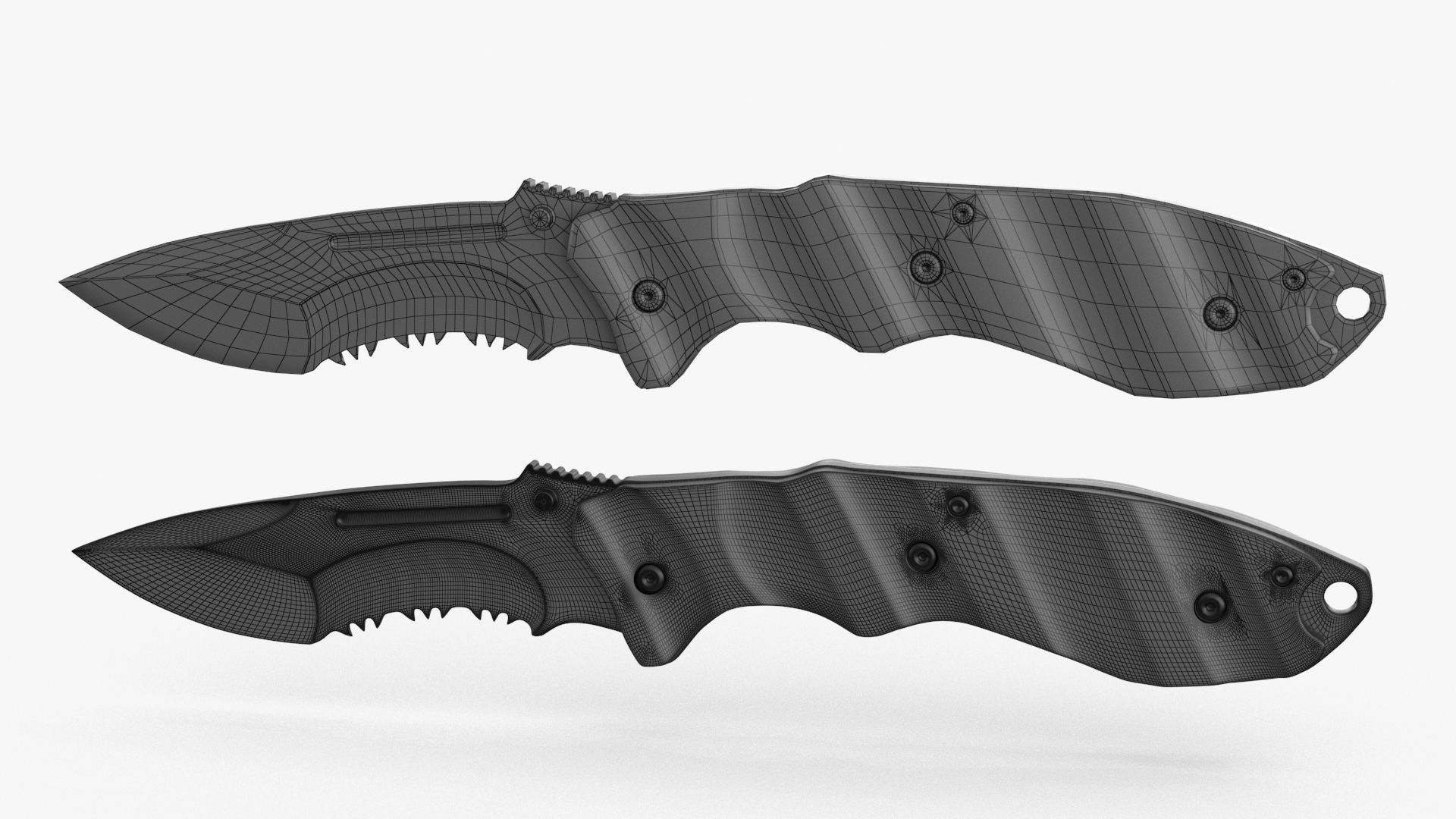 Combat Tactical Knife v2 Low-poly 3D model_10