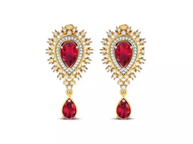 Women Pear Stone Earring