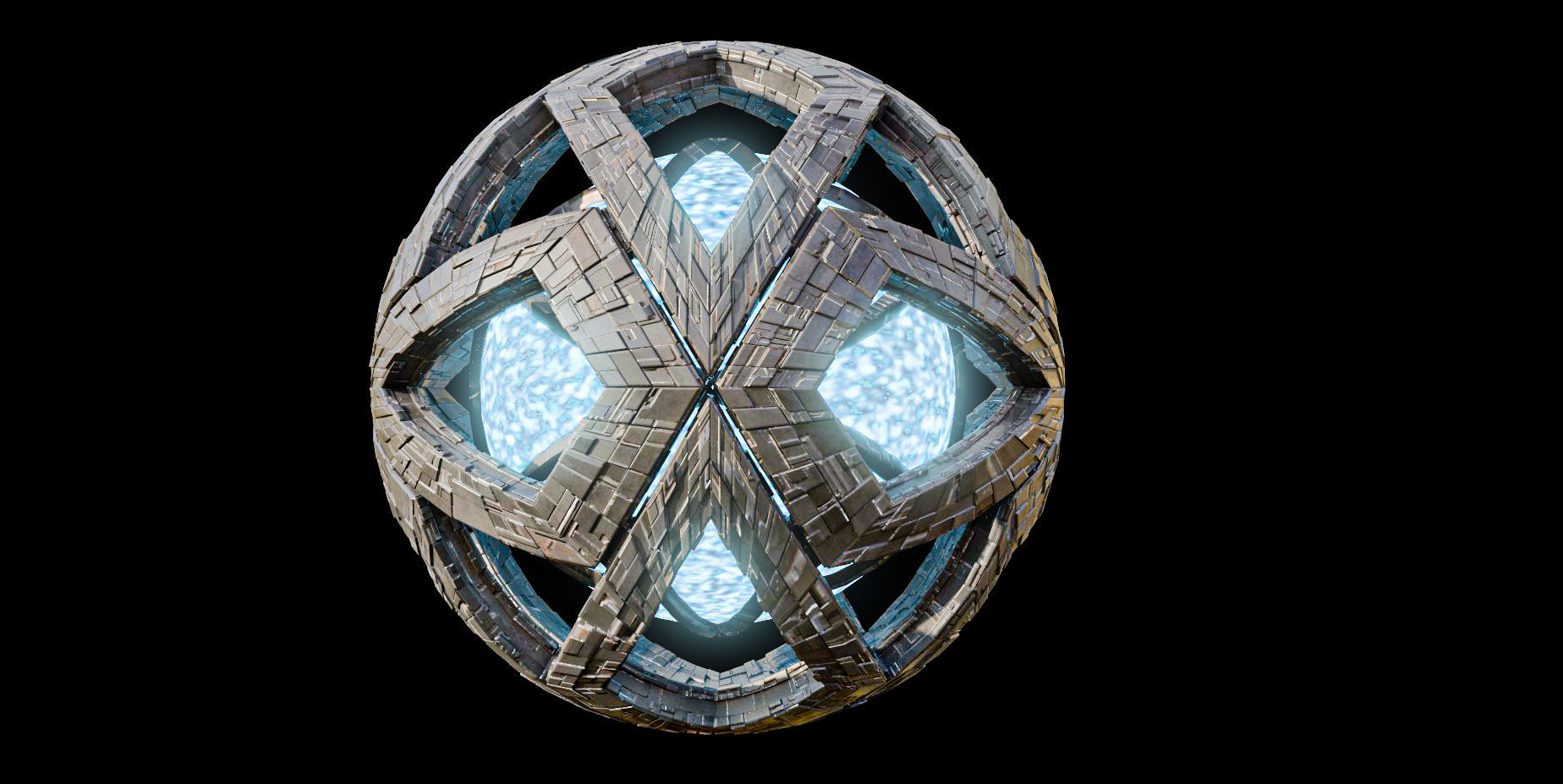 Star Core Space Station alRihla Low-poly 3D model_1