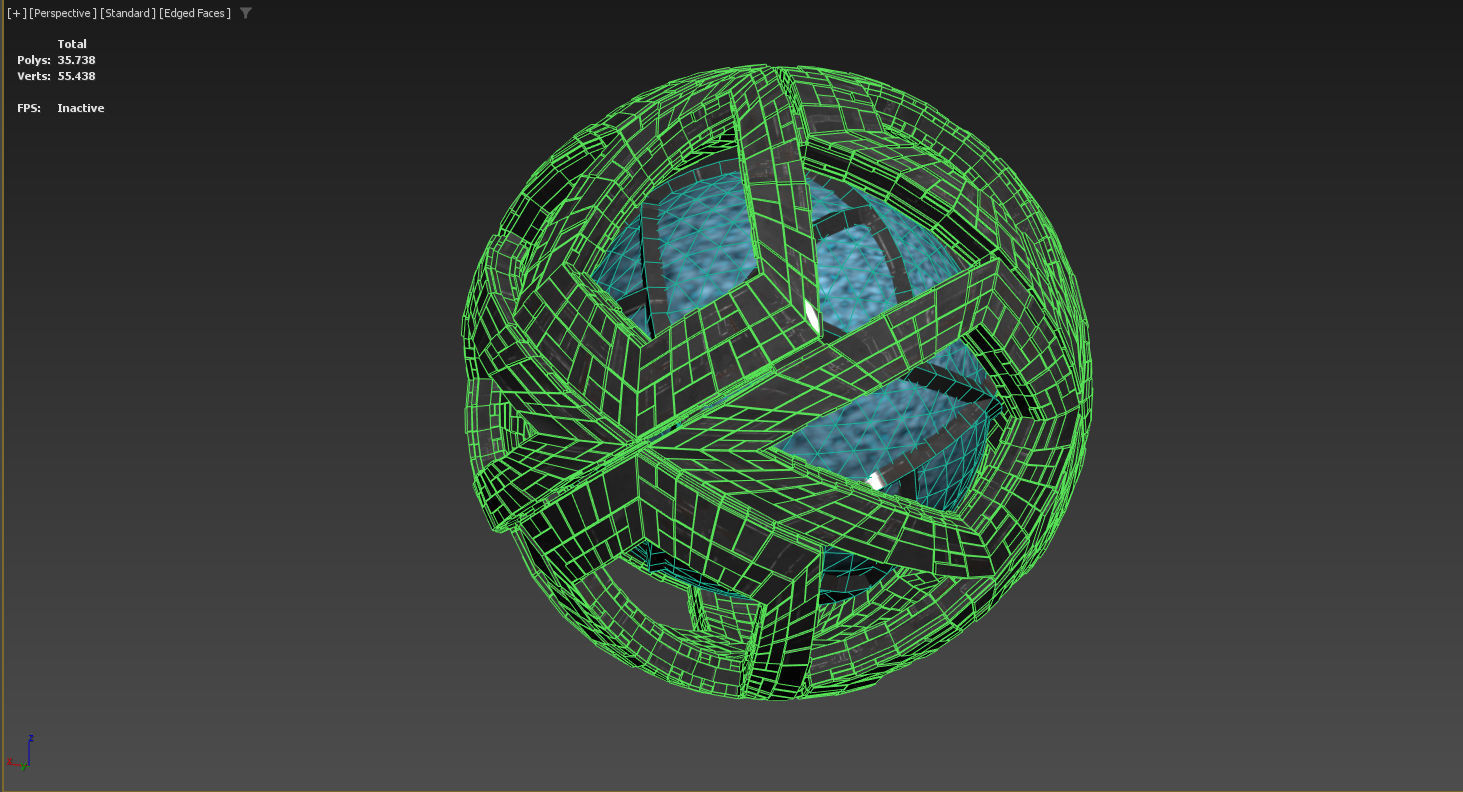 Star Core Space Station alRihla Low-poly 3D model_8