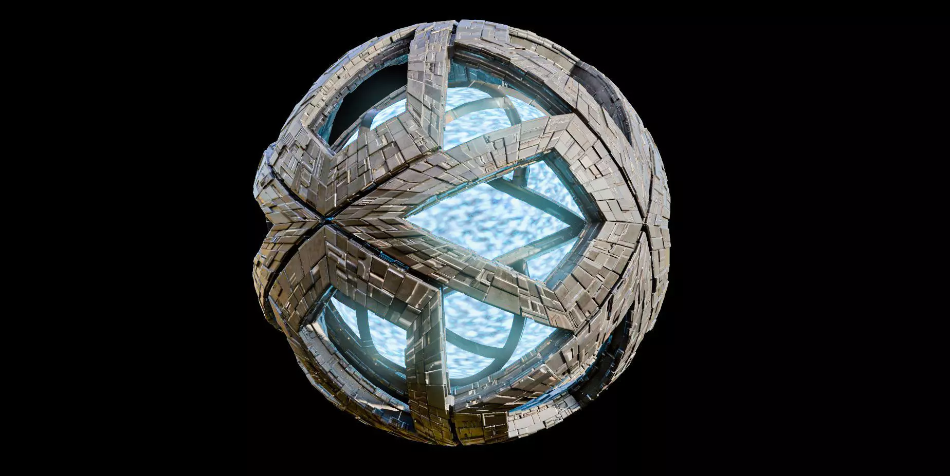 Star Core Space Station alRihla Low-poly 3D model_0