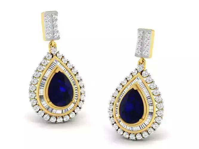Pear Stone Earring 3D print model