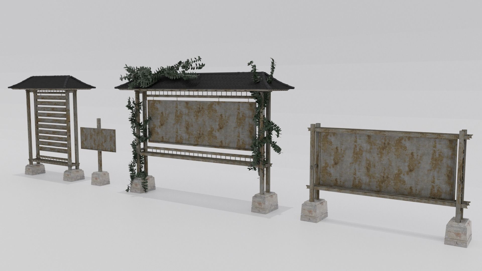 3D model Bulletin Board-Papan Pengumuman Bali Low Poly VR / AR / low ...