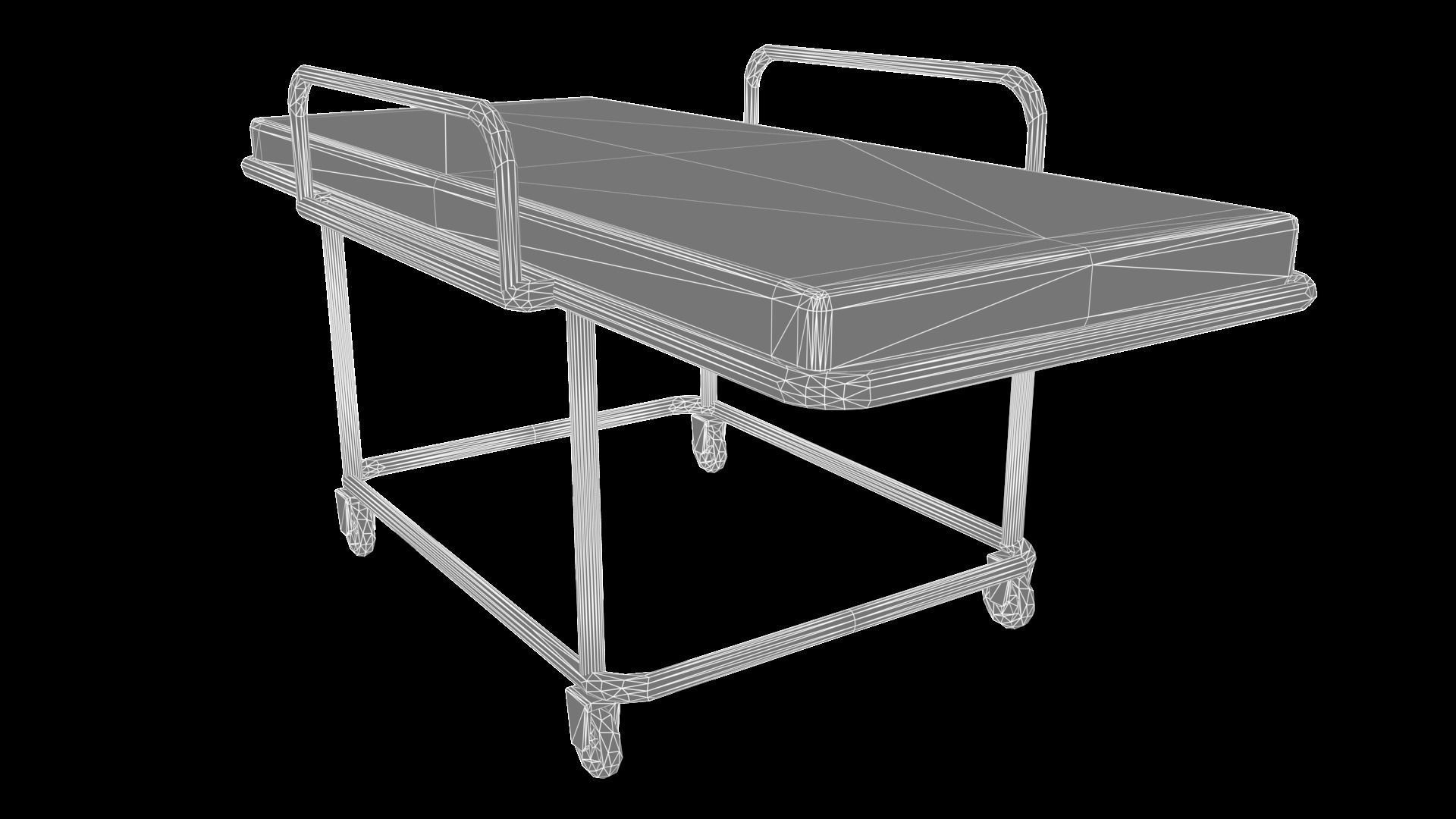 Bed Model hospital on wheels 3D model_6