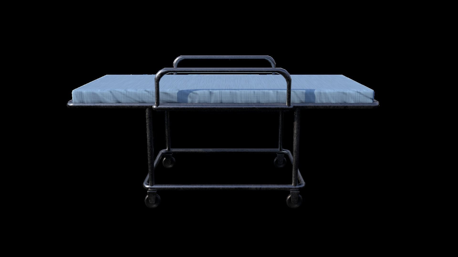 Bed Model hospital on wheels 3D model_3