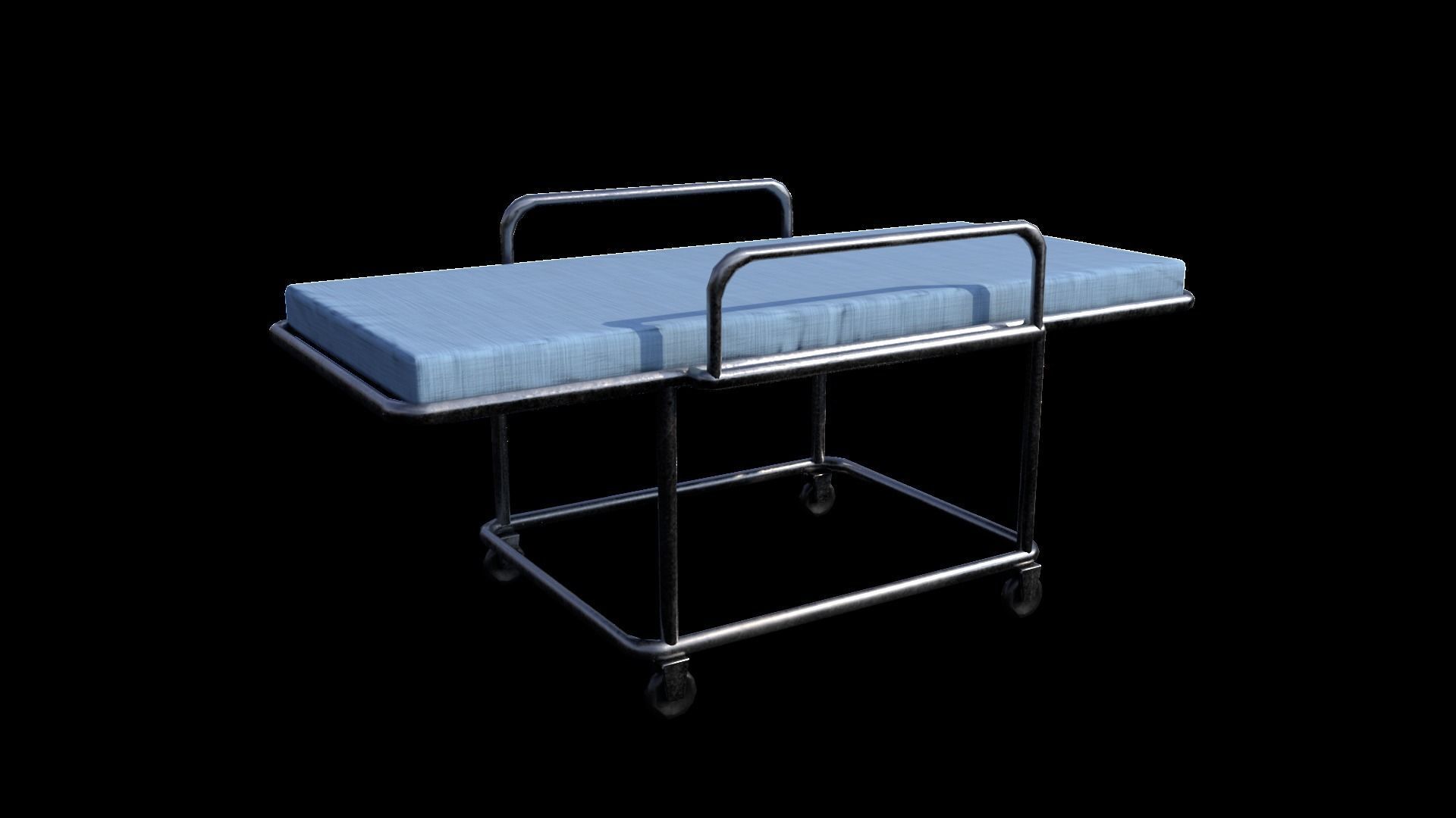 Bed Model hospital on wheels 3D model_1
