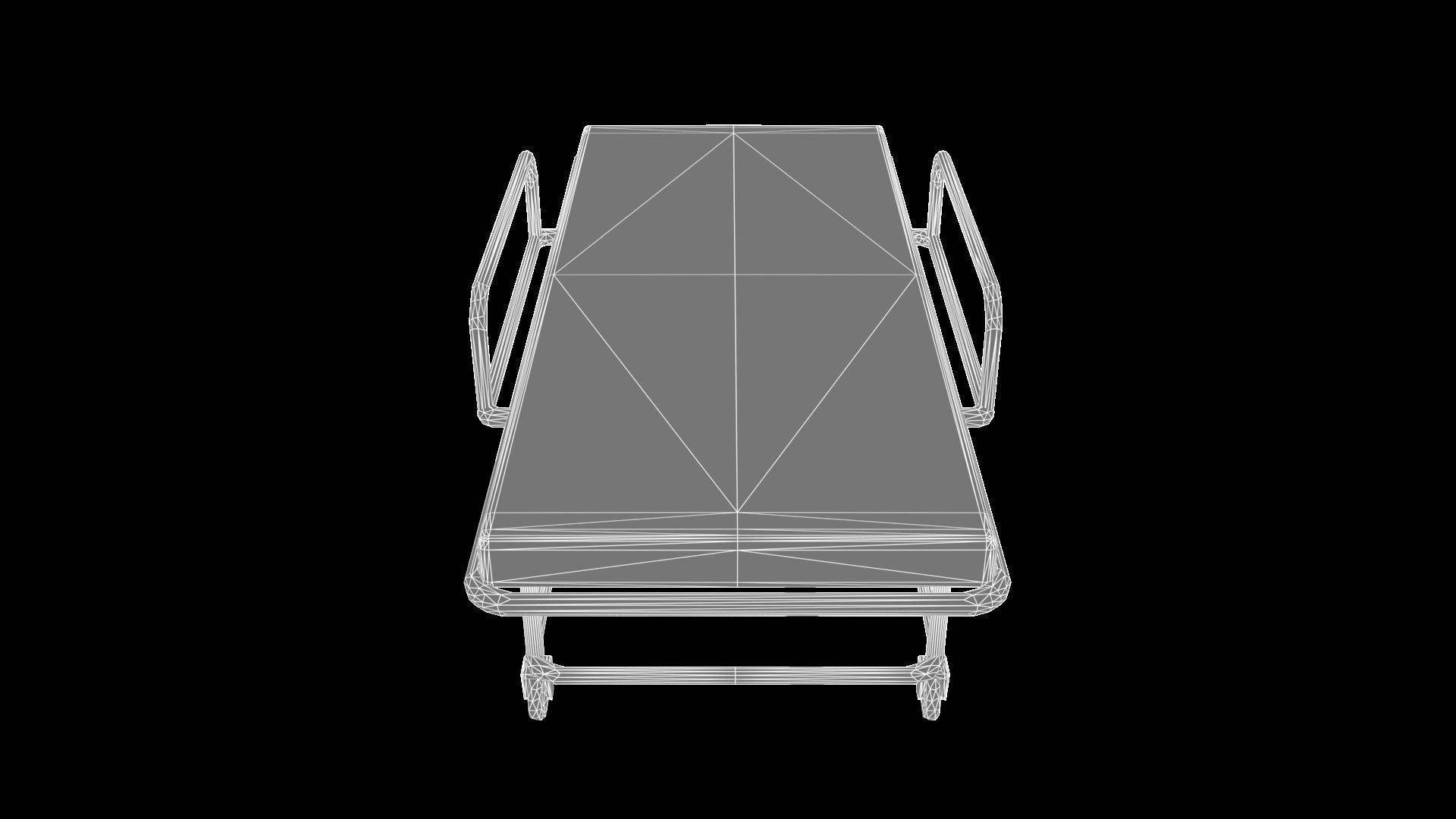 Bed Model hospital on wheels 3D model_7