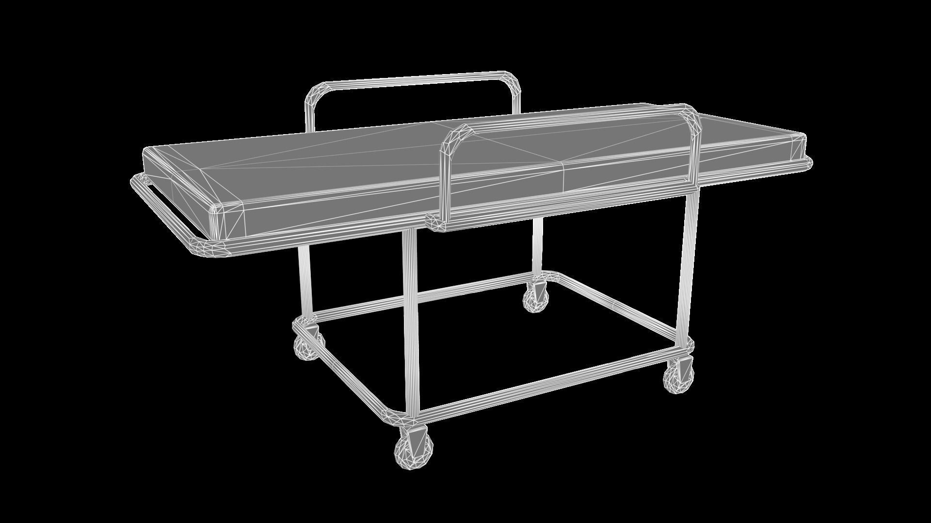 Bed Model hospital on wheels 3D model_5