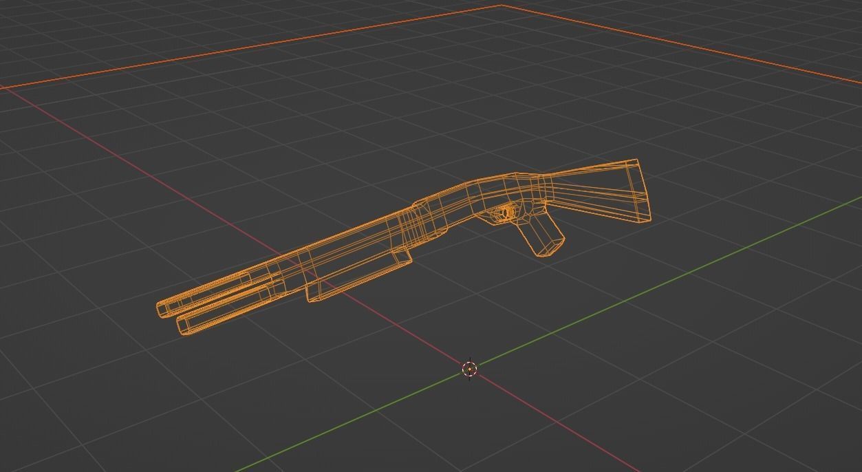 SAS 12 Shotgun model  Low-poly 3D model_1