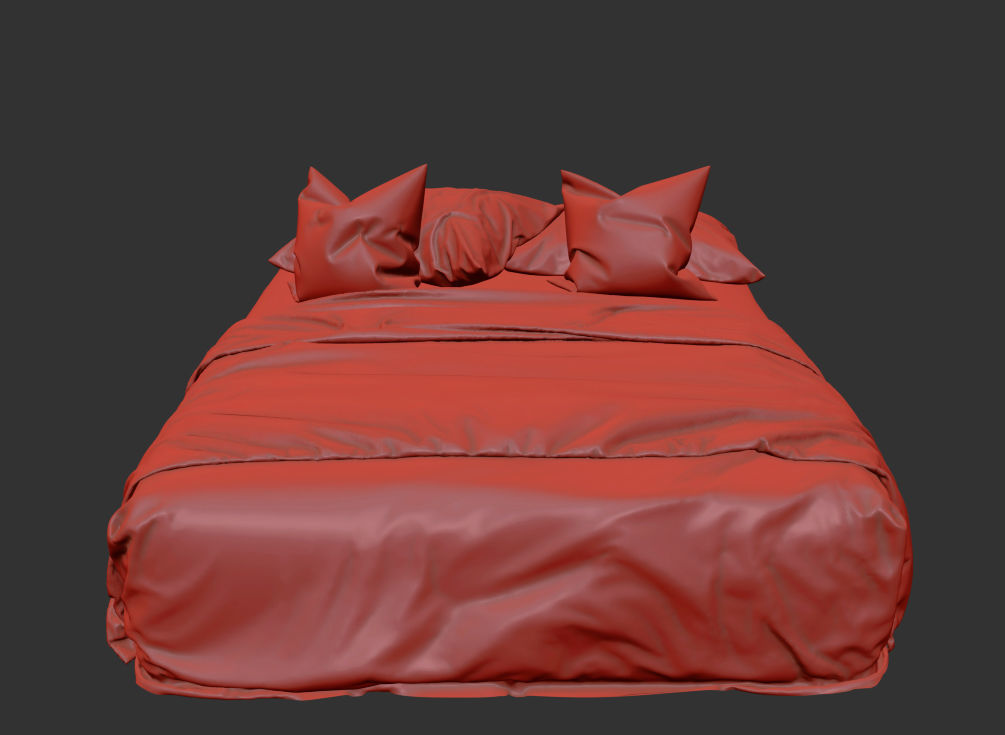 Double bed 3D model_8