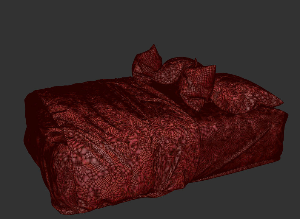 Double bed 3D model_5