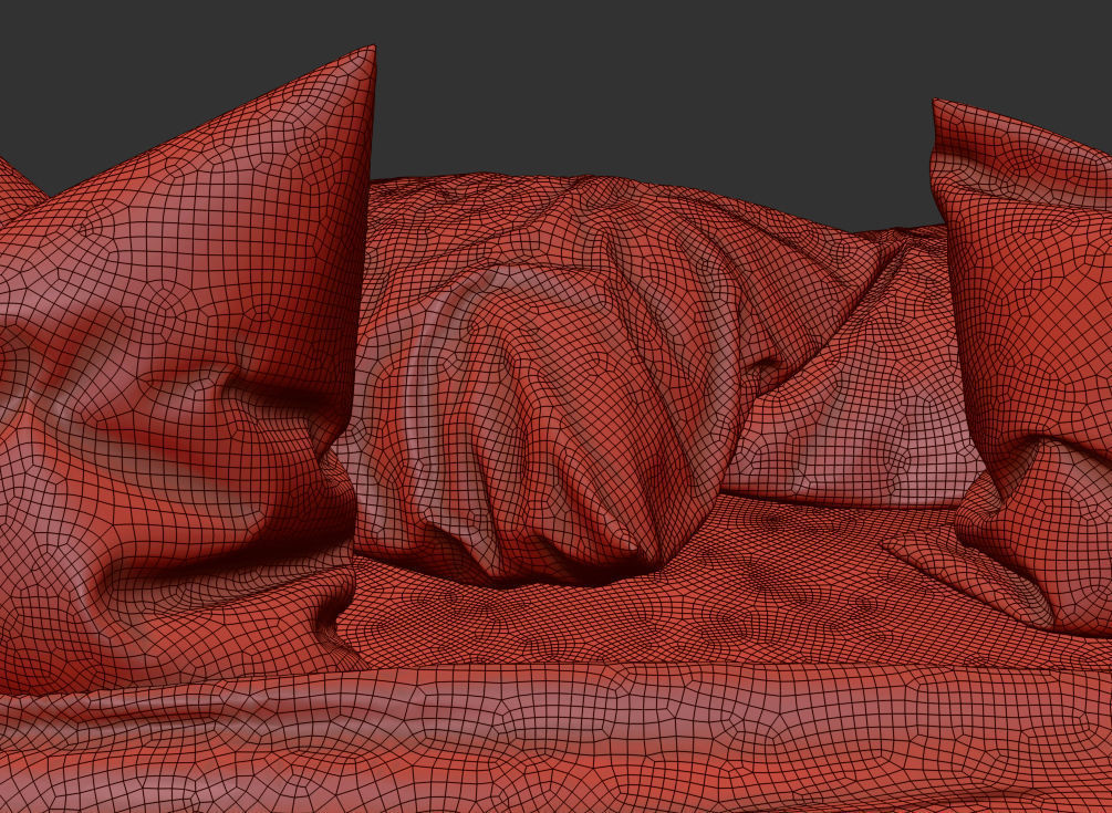 Double bed 3D model_7