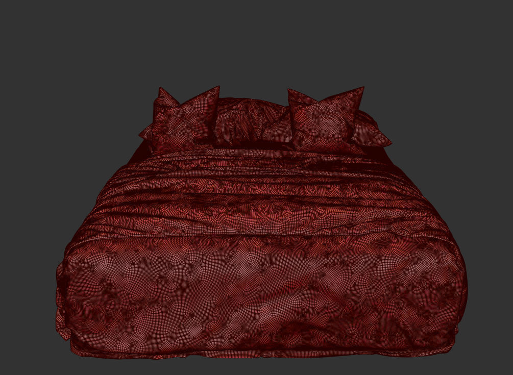 Double bed 3D model_4
