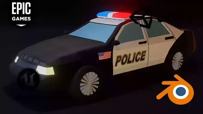 low poly police car 