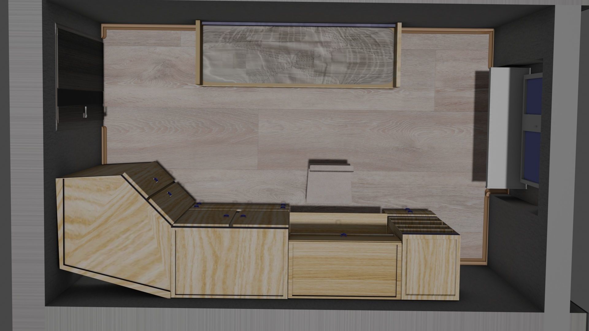 bedroom with desk and cupboards 3D model_3