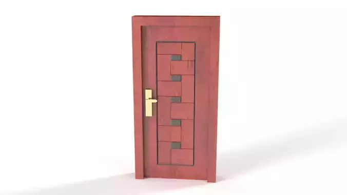 Door lowpoly model wooden