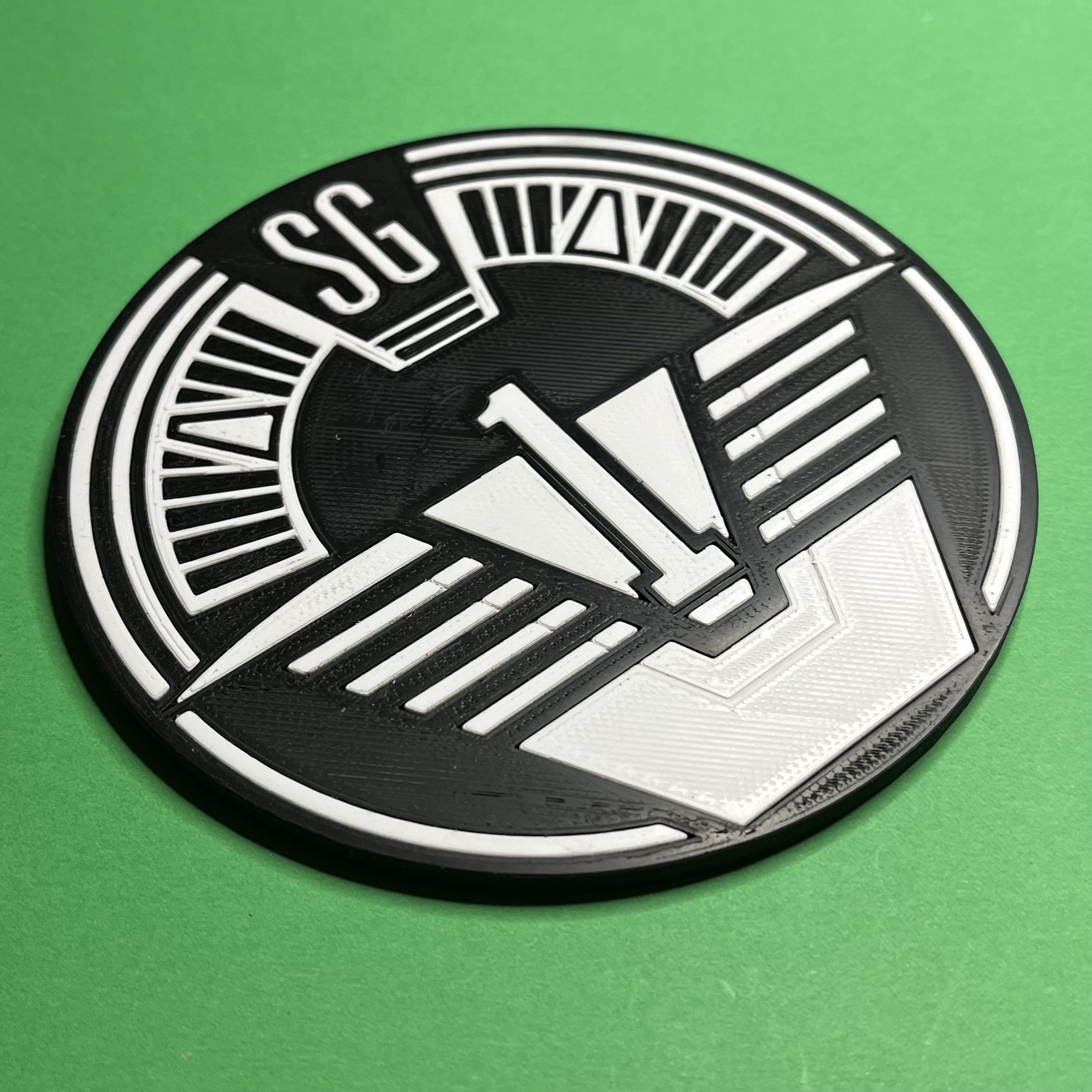 SG1 Uniform Patch Coaster 3D print model_5