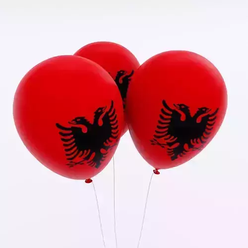 Albania country balloon 3d model 