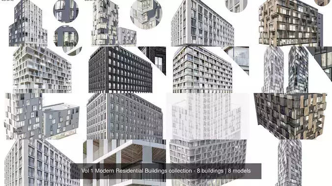 Vol 1 Modern Residential Buildings collection - 8 buildings