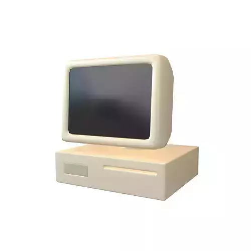 Old Computer v1 001 Low-poly 3D model