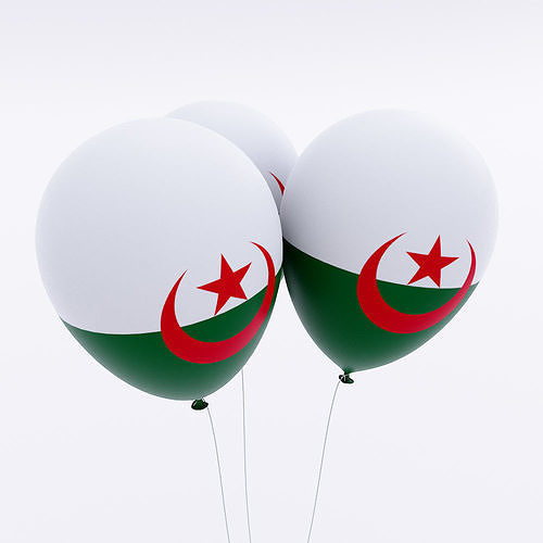 Algeria country balloon 3d model  Low-poly 3D model